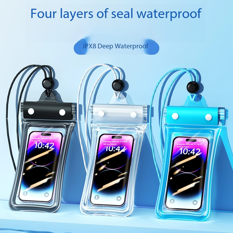 Dry Bag Waterproof - 1 個ユニバーサル防水電話ポーチストラップ付きタッチスクリーン透明ドライバッグ水泳ビーチアウトドアスポーツ用