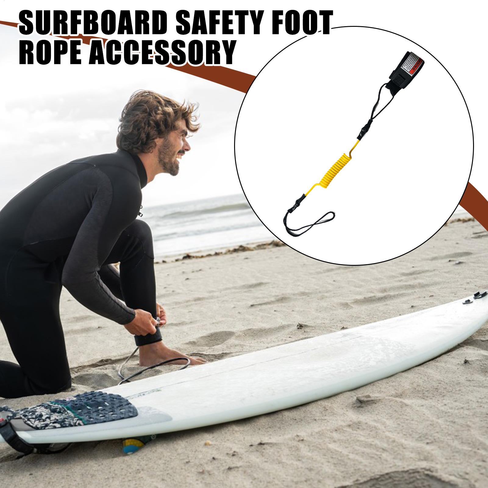 Surfboard Leash - サーフボード・ボディボード用安全リーシュ - コイル状フック＆ループリストストラップ インフレータブル水上スキーボード用TPU安全ハンドロープ