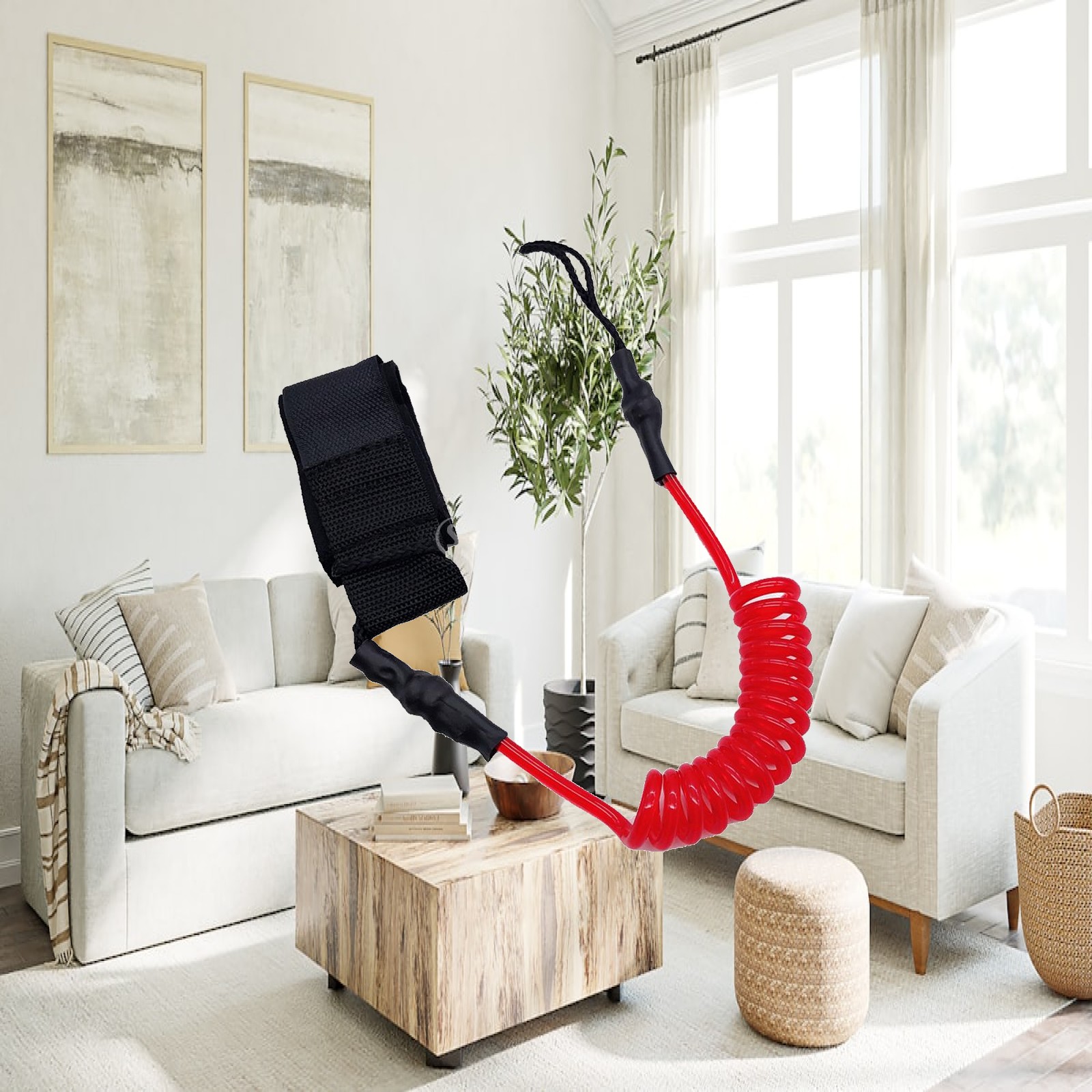 Surfboard Leash - 調整可能なパドルボードリーシュ、耐久性のあるストレッチロープ、SUPおよびサーフボード用マリンアクセサリー