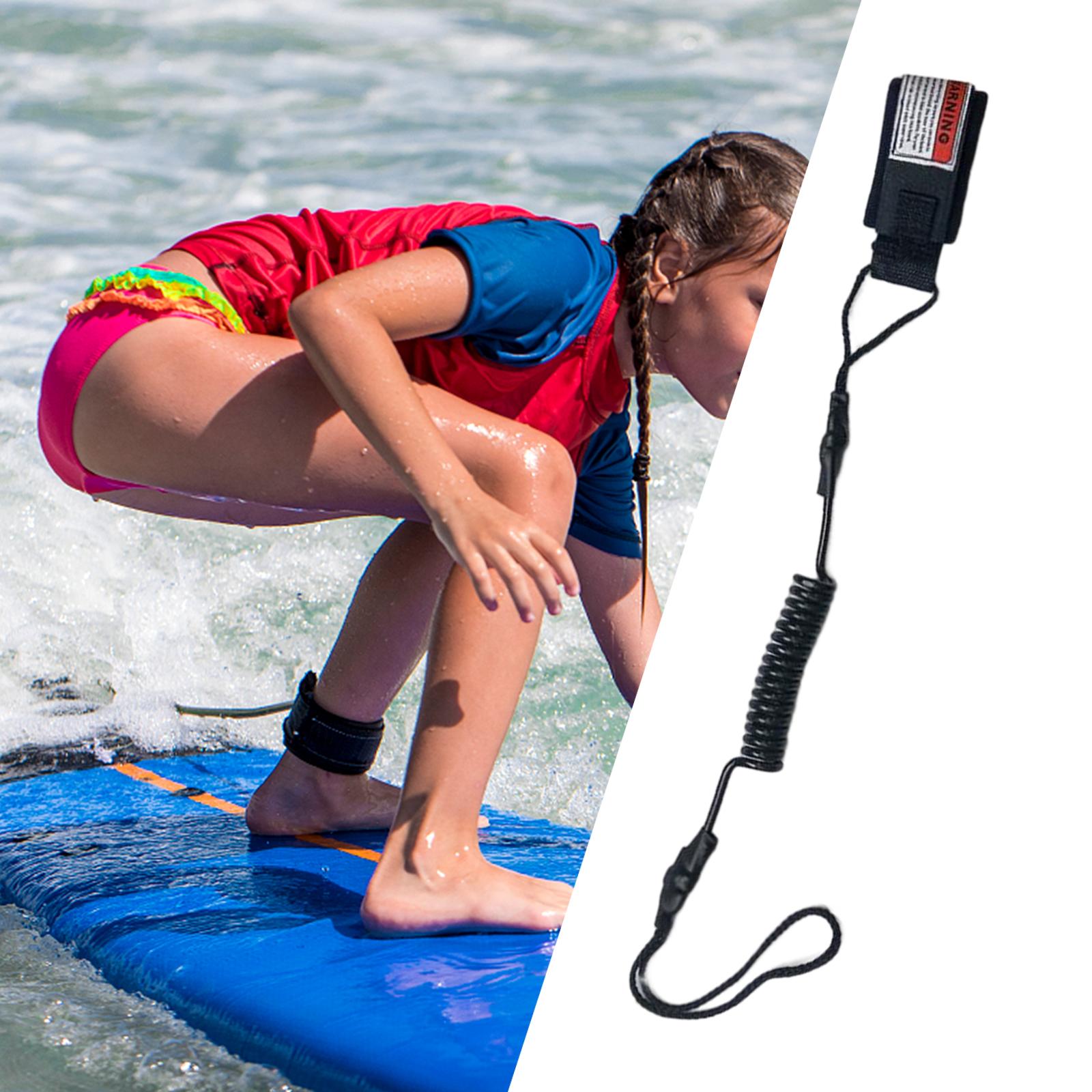 Surfboard Leash - 耐久性に優れたサーフボード用リーシュ。パドルボードの安全確保に役立つコイルロープ。水陸両用スポーツやSUPでのアドベンチャーに最適。手首や腕に装着できる。