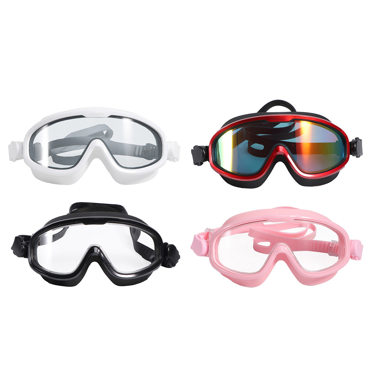 白色の防水スイムゴーグル。曇り止め加工、耐摩耗性レンズ、簡単 - Goggles Swim のレビューと価格