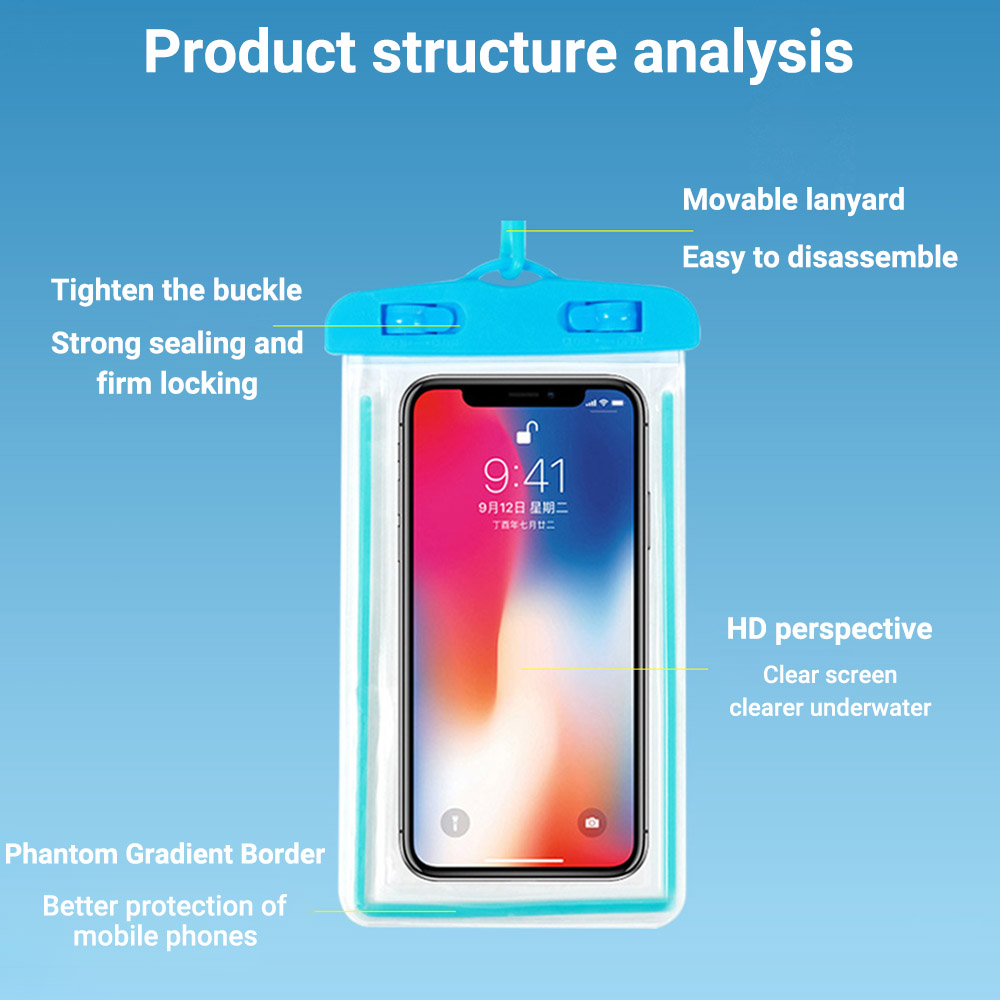 ユニバーサル透明携帯電話防水バッグポーチ、発光タッチスクリー - Dry Bag Waterproof のレビューと価格