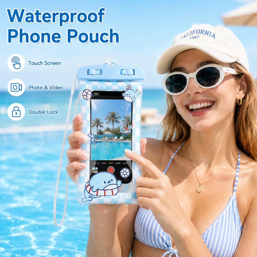 かわいいクマ防水電話ケース透明水中ドライバッグタッチスクリー - Dry Bag Waterproof のレビューと価格