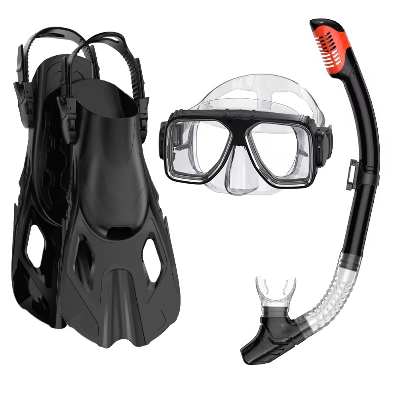 プロ仕様3ピースシュノーケルダイビングキット シリコンマスク - Diving Mask のレビューと価格