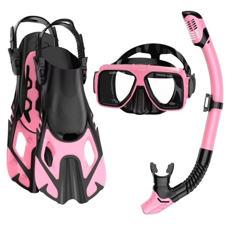 プロ仕様3ピースシュノーケルダイビングキット シリコンマスク - Diving Mask のレビューと価格